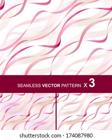 Tree seamless vector patterns with rose ribbons