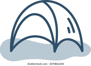 Baumsaison-Zelt, Illustration, Vektorgrafik, auf weißem Hintergrund.