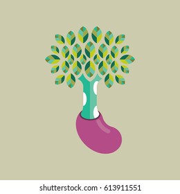 Tree and Seed Icon Vector