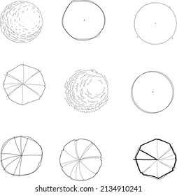 tree seen from above for architectural plans