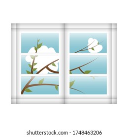 Tree seen from a window - Vector illustration