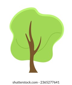 Tree semi flat colour vector object. Editable cartoon clip art icon on white background. Simple spot illustration for web graphic design