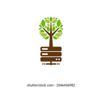 Tree Server  Icon Logo Design Element