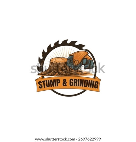 Tree service and stump grinding logo design with natural and professional style
