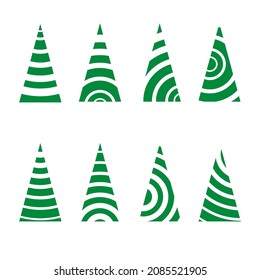 tree set of abstract geometric christmas trees