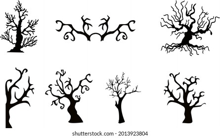 Tree Set for halloween, Vector illustration