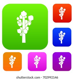 Tree set icon in different colors isolated vector illustration. Premium collection