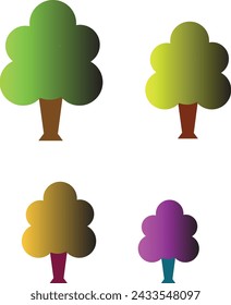 tree set image vector art 1