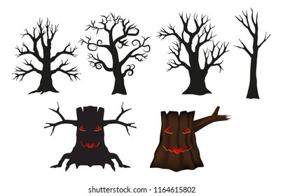 Tree set for object halloween day