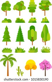 Tree set for park and landscape vector images