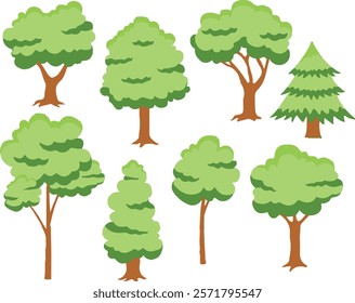 Tree Set Stock Illustrations  nature
