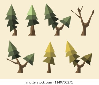 tree set vector illustration 