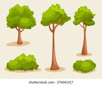 Tree Set : Vector Illustration