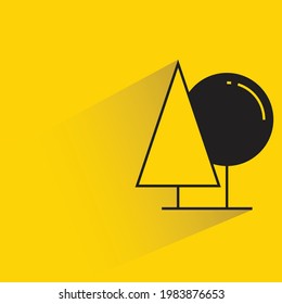 tree with shadow on yellow background