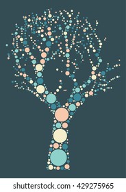  tree shape design by color point