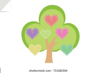 Tree in the shape of heart. love symbol.