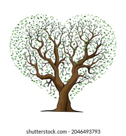 Tree in the shape of heart, valentines day background