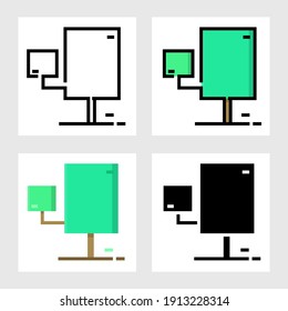 Tree shape icon vector design in filled, thin line, outline and flat style.