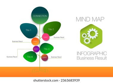 tree shape mind map infographic connection and chart table for , digital marketing diagram framework vision, percentage, design for business concept.