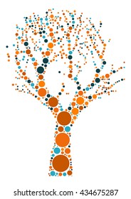 tree shape vector design by color point