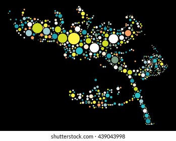 tree shape vector design by color point