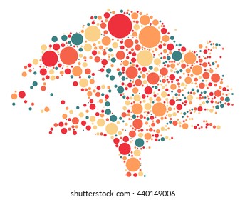 tree shape vector design by color point