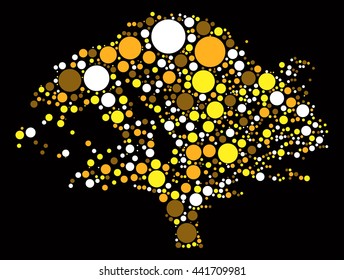tree shape vector design by color point