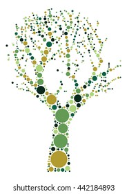 tree shape vector design by color point