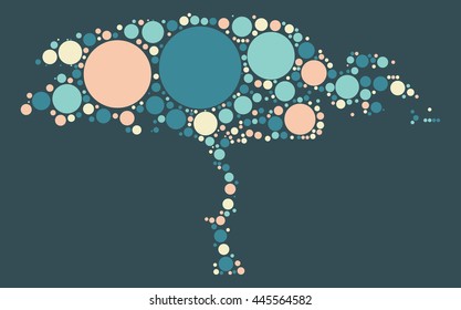 tree shape vector design by color point