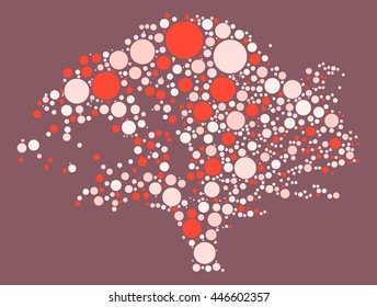 tree shape vector design by color point