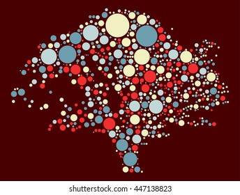 tree shape vector design by color point