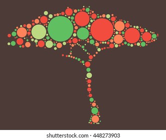tree shape vector design by color point