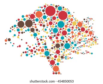 tree shape vector design by color point