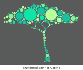 tree shape vector design by color point