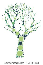 tree shape vector design by color point