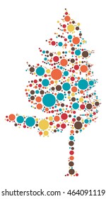tree shape vector design by color point