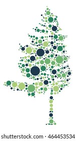 tree shape vector design by color point