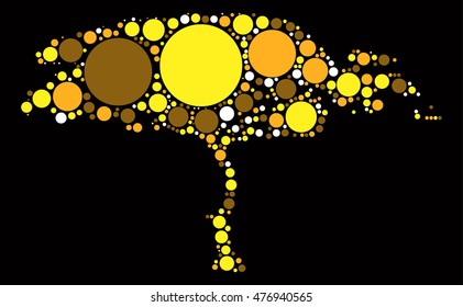 tree shape vector design by color point