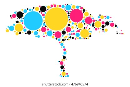 tree shape vector design by color point