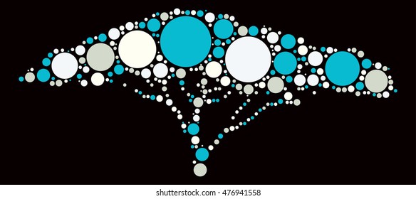 tree shape vector design by color point