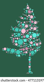 tree shape vector design by color point
