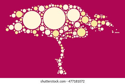 tree shape vector design by color point