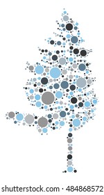 tree shape vector design by color point