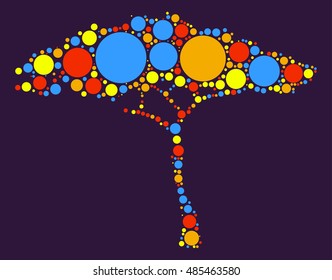 tree shape vector design by color point