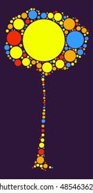 tree shape vector design by color point