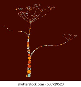 tree shape vector design by color point