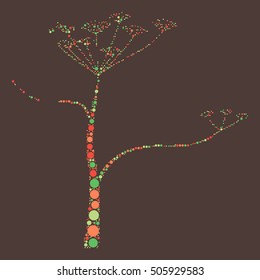 tree shape vector design by color point