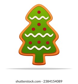 Tree shaped gingerbread vector isolated illustration