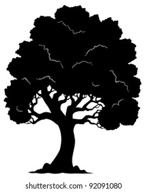 Silueta en forma de árbol 1 - ilustración vectorial.