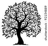 Tree shaped silhouette 3 - vector illustration.